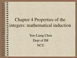 Chapter 4 Properties of the integers: mathematical induction