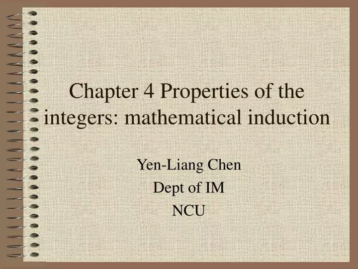 chapter 4 properties of the integers mathematical induction