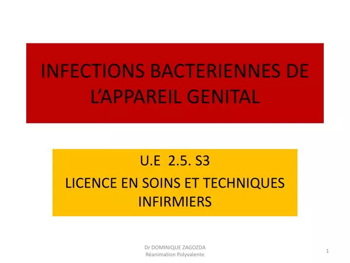 infections bacteriennes de l appareil genital