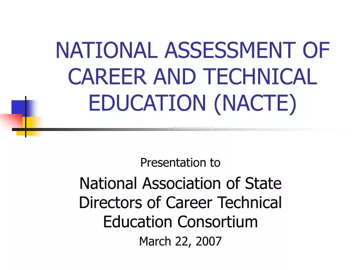 national assessment of career and technical education nacte
