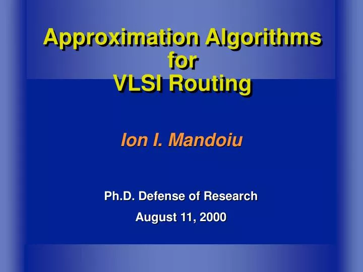 approximation algorithms for vlsi routing