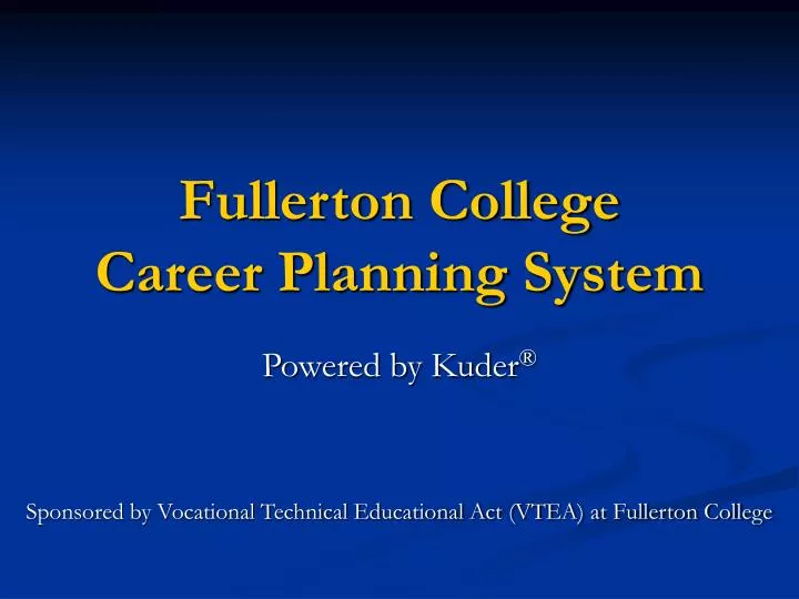 fullerton college career planning system