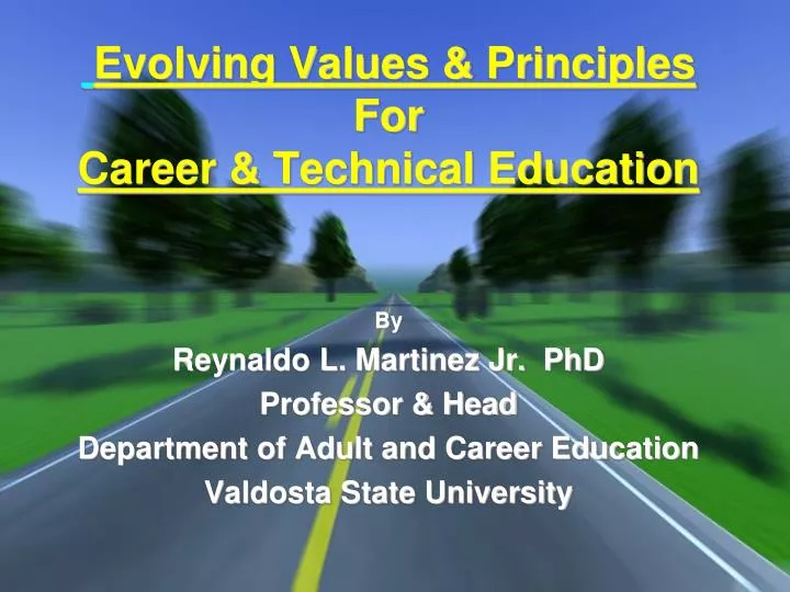 evolving values principles for career technical education
