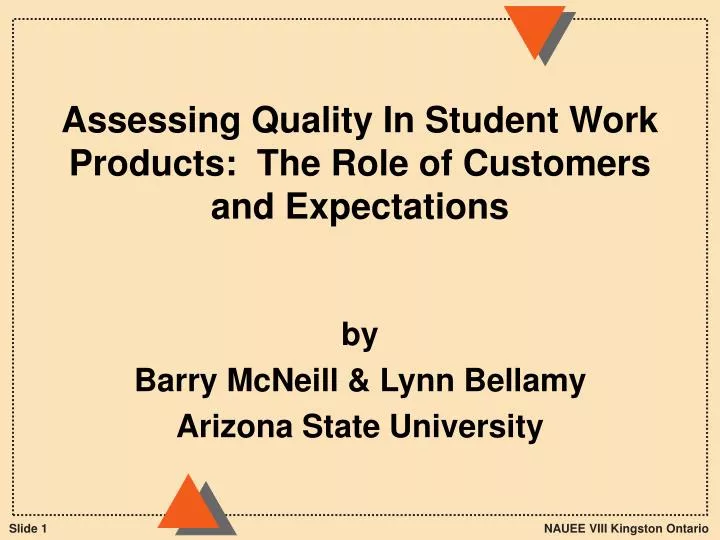 assessing quality in student work products the role of customers and expectations