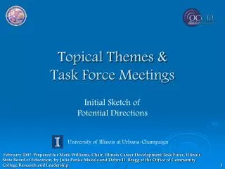 Topical Themes &amp; Task Force Meetings