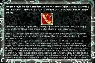 Finger Slayer Boxer Released On iPhone By RV AppStudios, Ext