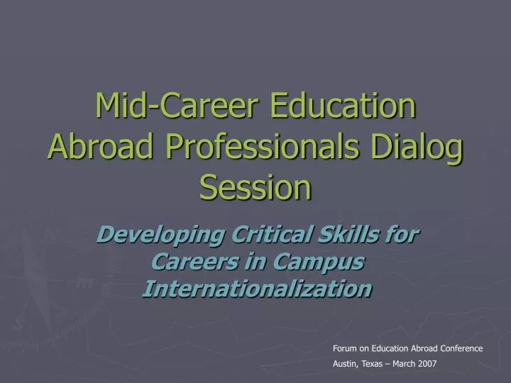 mid career education abroad professionals dialog session