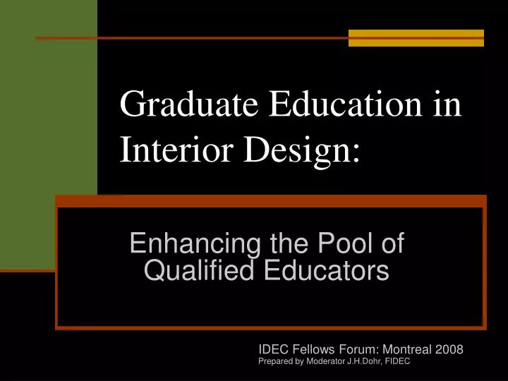 graduate education in interior design