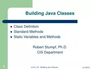 Building Java Classes