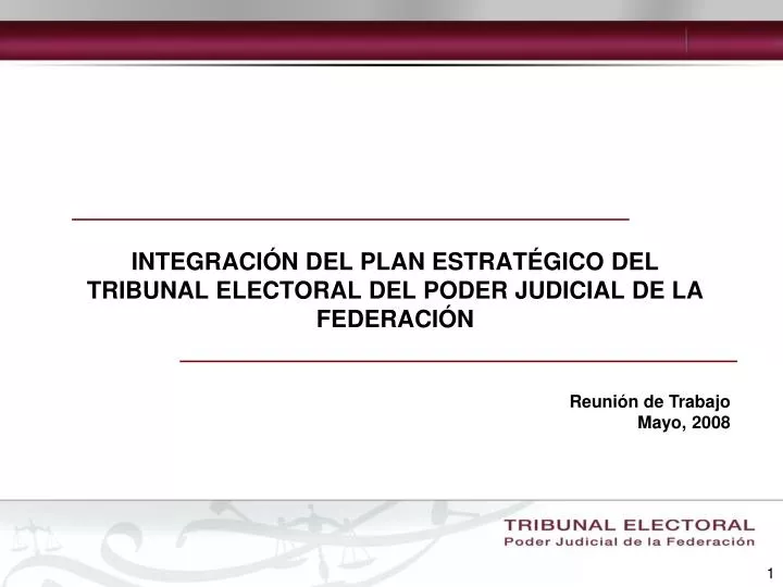 integraci n del plan estrat gico del tribunal electoral del poder judicial de la federaci n