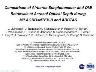 Comparison of Airborne Sunphotometer and OMI Retrievals of Aerosol Optical Depth during MILAGRO/INTEX-B and ARCTAS
