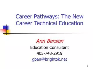 Career Pathways: The New Career Technical Education