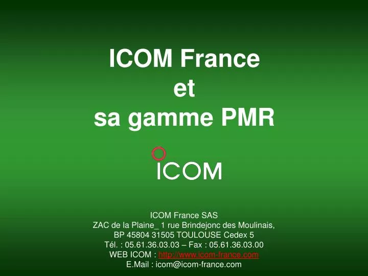 icom france et sa gamme pmr