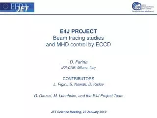 E4J PROJECT Beam tracing studies and MHD control by ECCD