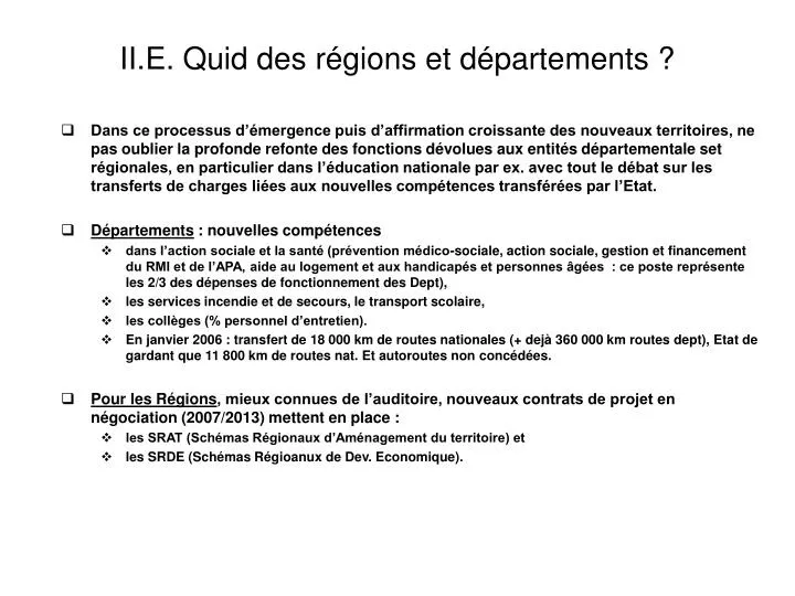 ii e quid des r gions et d partements