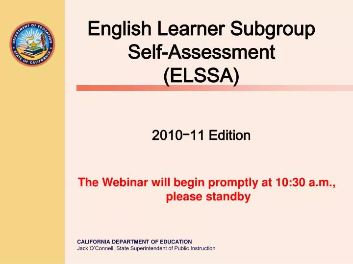 english learner subgroup self assessment elssa 2010 11 edition