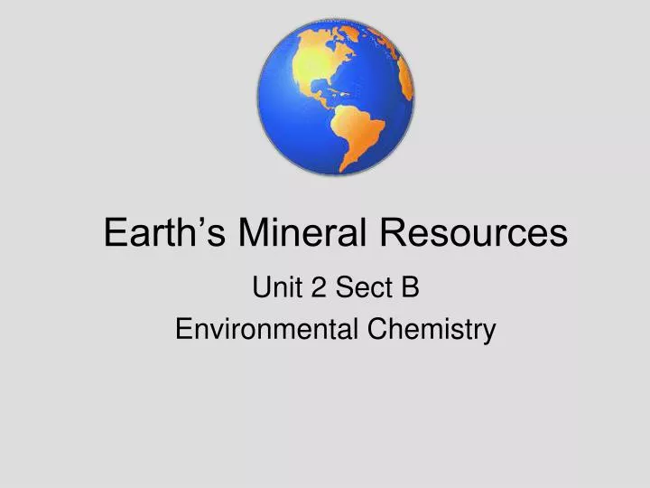 earth s mineral resources
