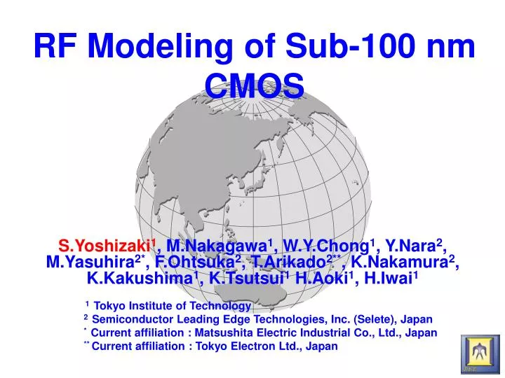 rf modeling of sub 100 nm cmos