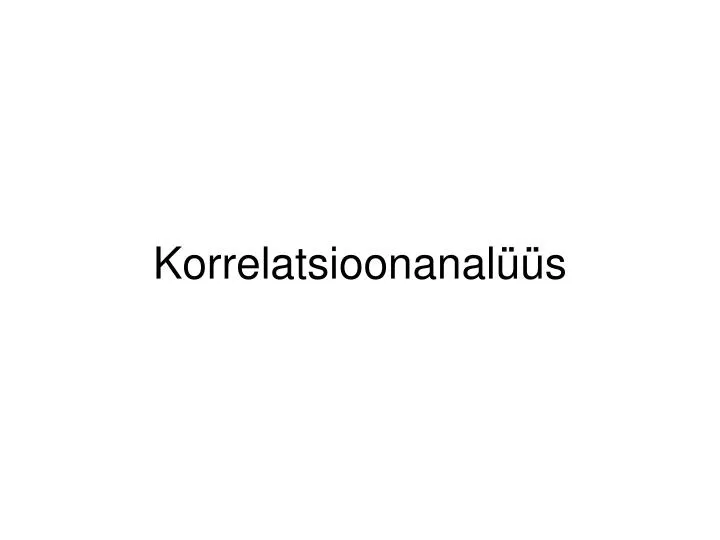 korrelatsioonanal s