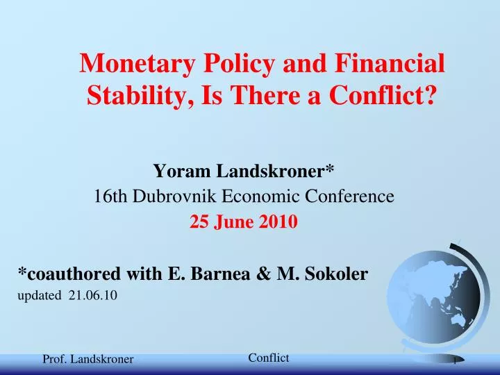monetary policy and financial stability is there a conflict