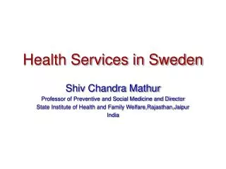 Health Services in Sweden