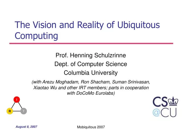 the vision and reality of ubiquitous computing