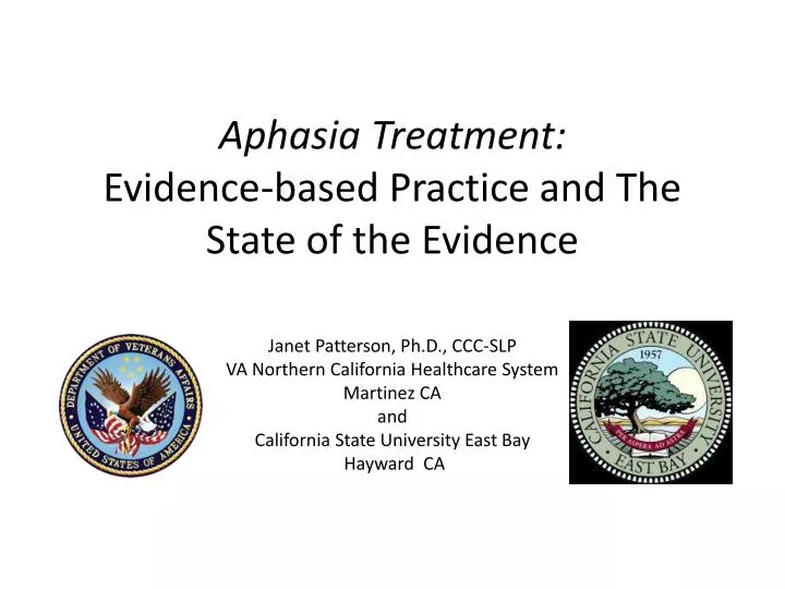 aphasia treatment evidence based practice and the state of the evidence