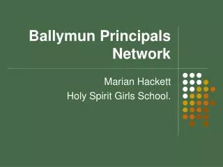 Ballymun Principals Network