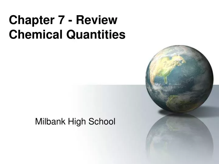 chapter 7 review chemical quantities