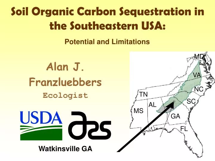 soil organic carbon sequestration in the southeastern usa