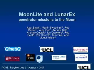 MoonLite and LunarEx penetrator missions to the Moon