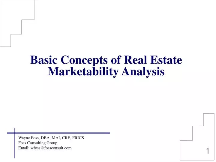 basic concepts of real estate marketability analysis