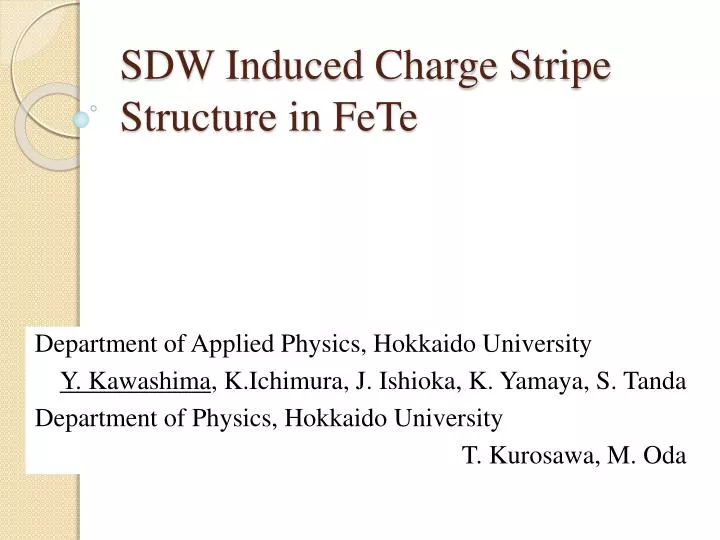 sdw induced charge stripe structure in fete