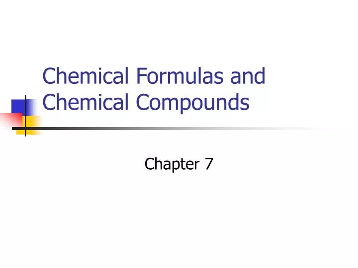 chemical formulas and chemical compounds