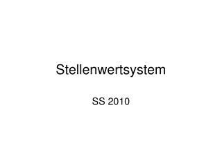 stellenwertsystem
