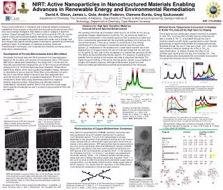 NIRT: Active Nanoparticles in Nanostructured Materials Enabling Advances in Renewable Energy and Environmental Remediati