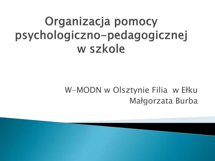 organizacja pomocy psychologiczno pedagogicznej w szkole