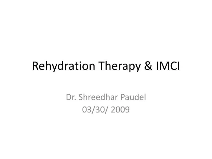rehydration therapy imci