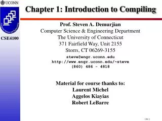 Chapter 1: Introduction to Compiling