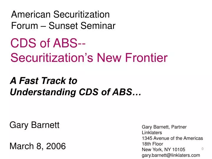 cds of abs securitization s new frontier