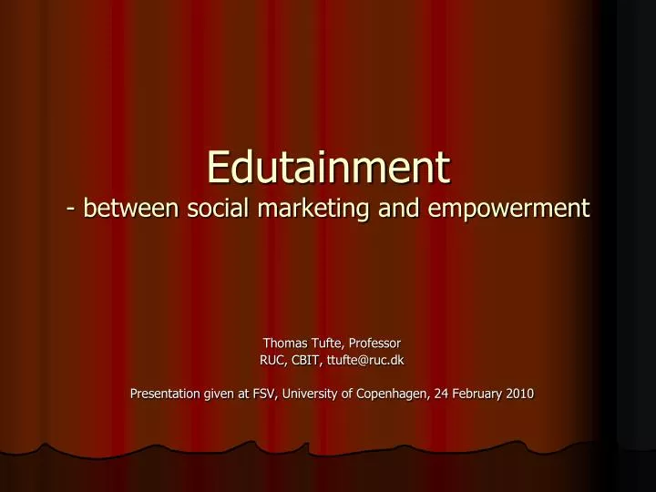 edutainment between social marketing and empowerment