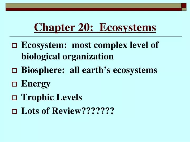 chapter 20 ecosystems