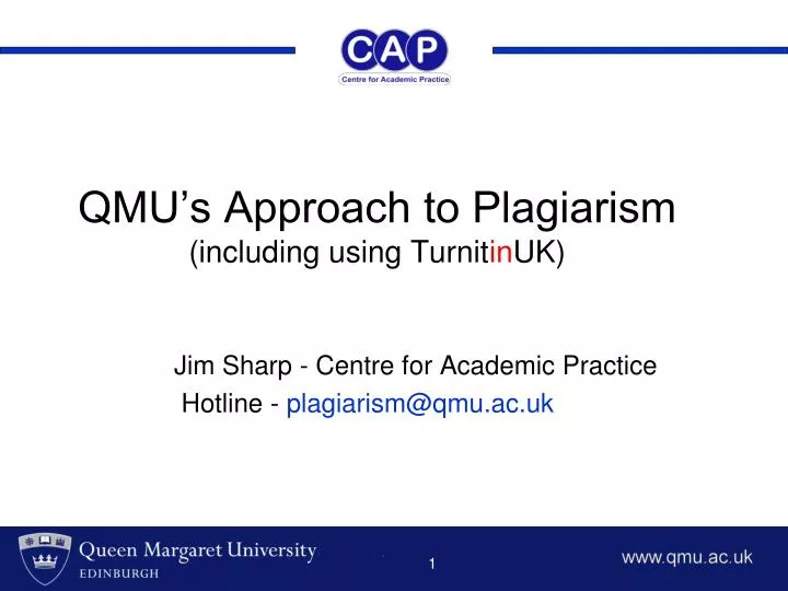 qmu s approach to plagiarism including using turnit in uk