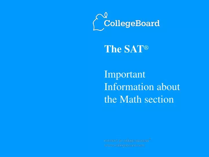 the sat important information about the math section