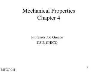 Mechanical Properties Chapter 4