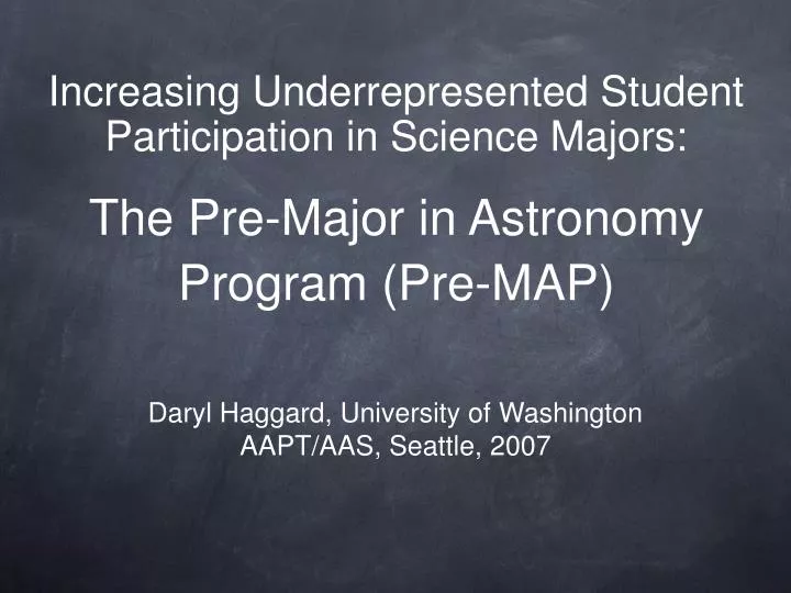 the pre major in astronomy program pre map