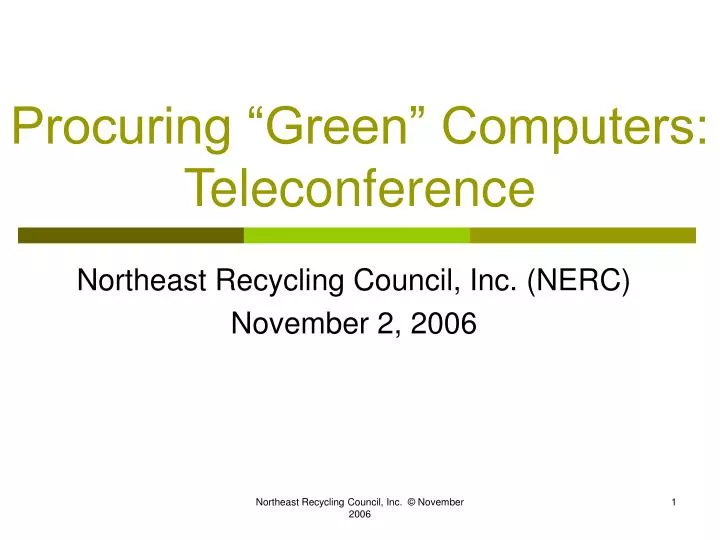 procuring green computers teleconference