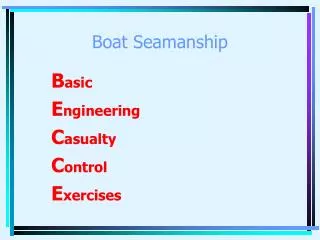 Boat Seamanship