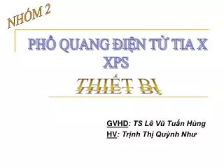 GVHD : TS Lê Vũ Tuấn Hùng HV : Trịnh Thị Quỳnh Như