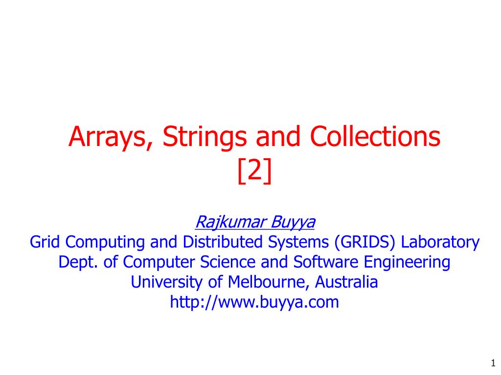 PPT - Arrays, Strings and Collections [2] PowerPoint Presentation, free ...
